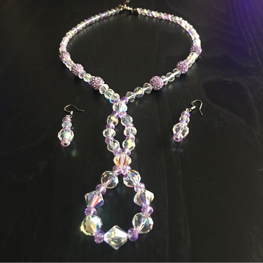 Crystal necklace & earrings